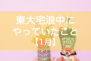 東大宅浪中の勉強1月